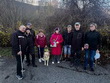 Začíná naše rekondice. Zleva: p. Vondra, p. Neckářová, p. Svoboda, p. Šulerová, p. Bc. Havlíková, DiS., MBA, p. Vlašín, p. Jakubík, p. Dvořáková – skupina klientů na společné vycházce po cyklostezce směrem na Luka nad Jihlavou